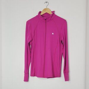 Surin Women Pink High Collar Full-Zip Lightweight Athletic Shirt Jacket Size XL